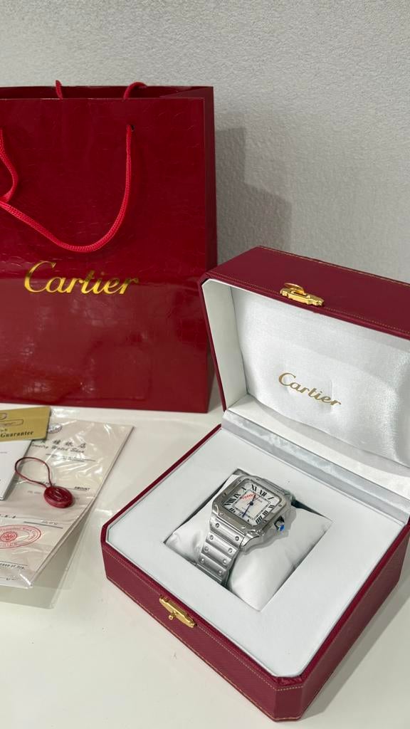 Cartier Santos de Cartier White Dial 40MM Horloge, Ophalen of Verzenden, Nieuw