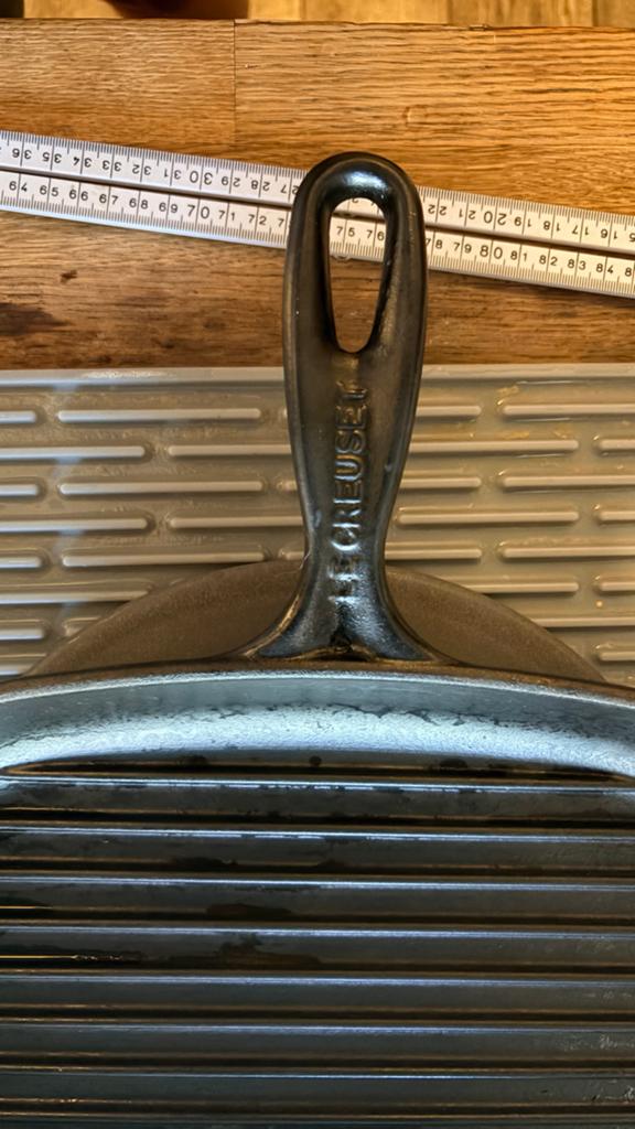 Le Creuset grillpan 32 cm gietijzer, Verzenden, Gebruikt, Tafelgrill