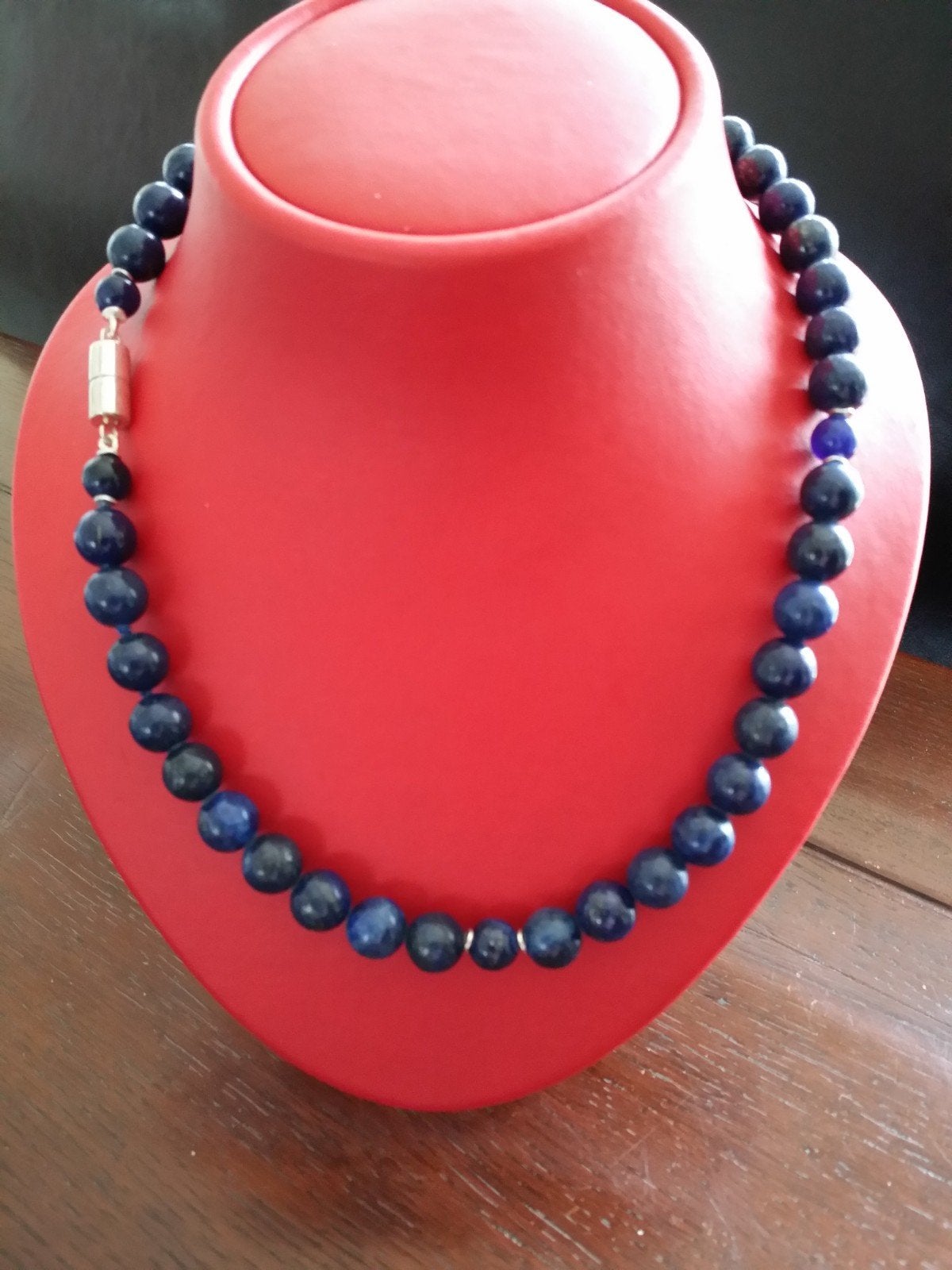 LAPIS LAZULI KETTING MET ZILVEREN MAGNEETSLUITING, Ophalen of Verzenden