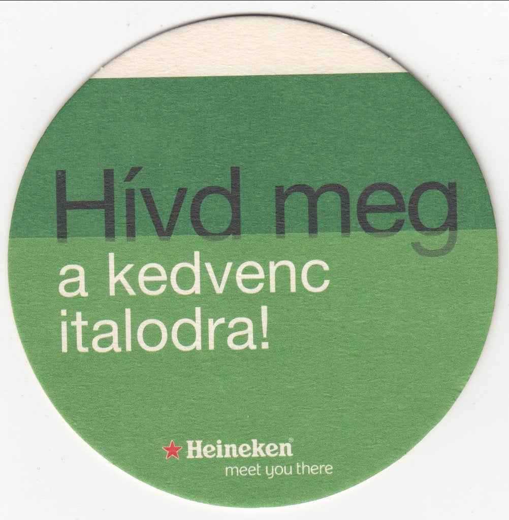 1 HEINEKEN *HONGARIJE * BIERVILTJE, Ophalen of Verzenden, Gebruikt, Viltje(s), Heineken