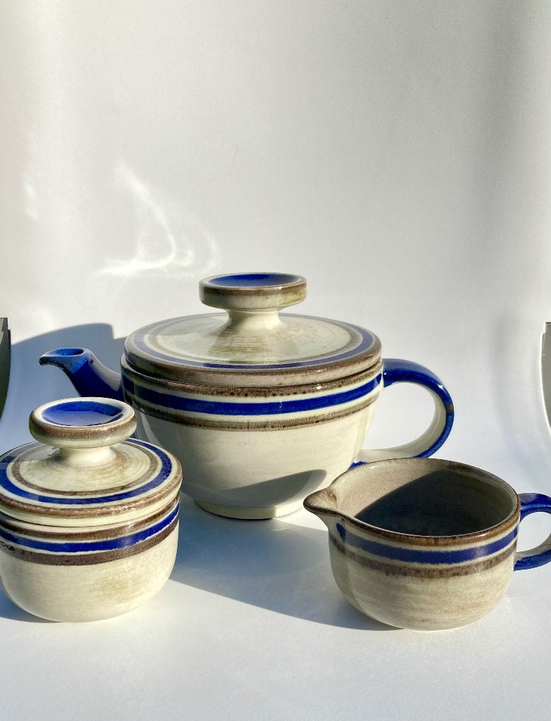 Ceramano West Germany vintage keramiek theepot roomstel, N, N, Ophalen of Verzenden, Zo goed als nieuw