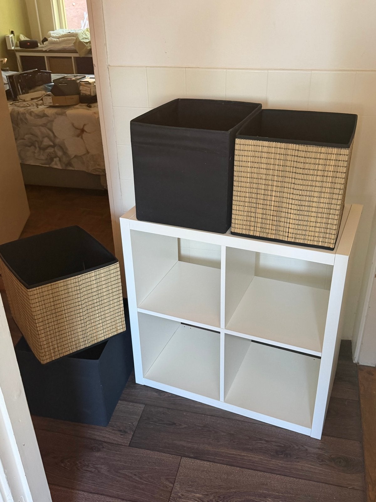 IKEA Kallax kast met 4 vakken en 4 manden, Ophalen, Gebruikt