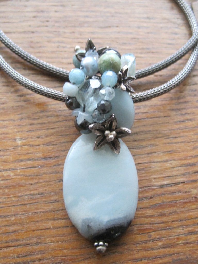 Rabinovich collier kettinghanger zilver 925 mooie design, Sieraden, Tassen en Uiterlijk, Ophalen, Blauw, Zo goed als nieuw, Zilver