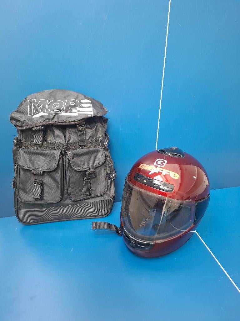 motorhelm met rugtas, Integraalhelm, S, Tweedehands, Ophalen