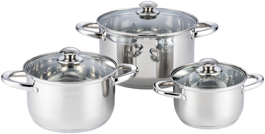 Pannenset 6-Delig (RVS) Geschikt voor Inductie & Gas, Huis en Inrichting, Verzenden, Koningshoek 19a, 5094CD, Lage Mierde, Geschikt voor inductie