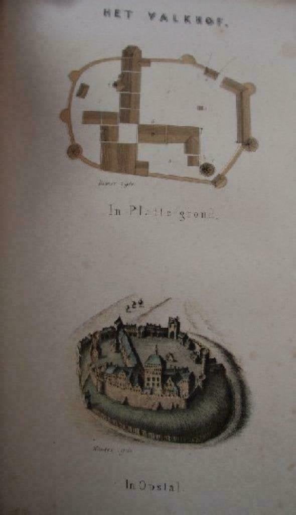 27 / Nijmegen /  Valkhof platte grond van   Litho 1854, Antiek en Kunst, Ophalen of Verzenden