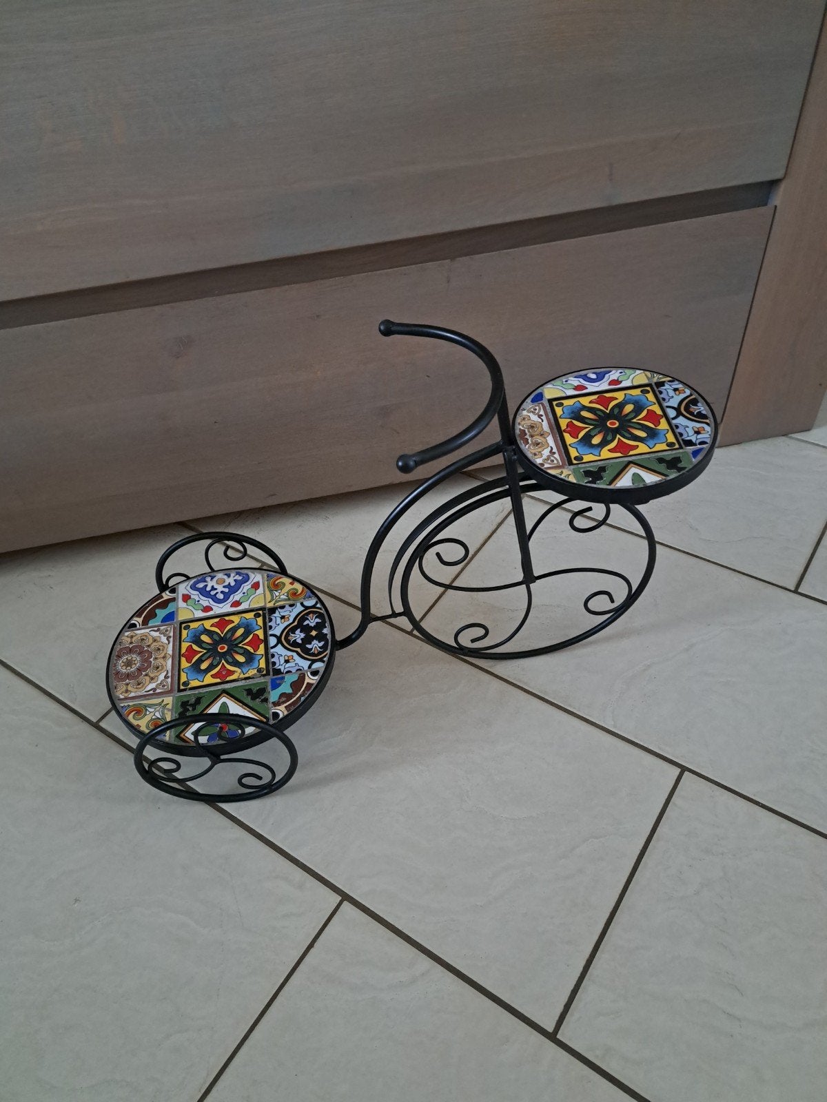 Decoratief fietsje met kleurrijke tegeltjes zgan, Ophalen, Gebruikt, Meerkleurig, Mediterraans