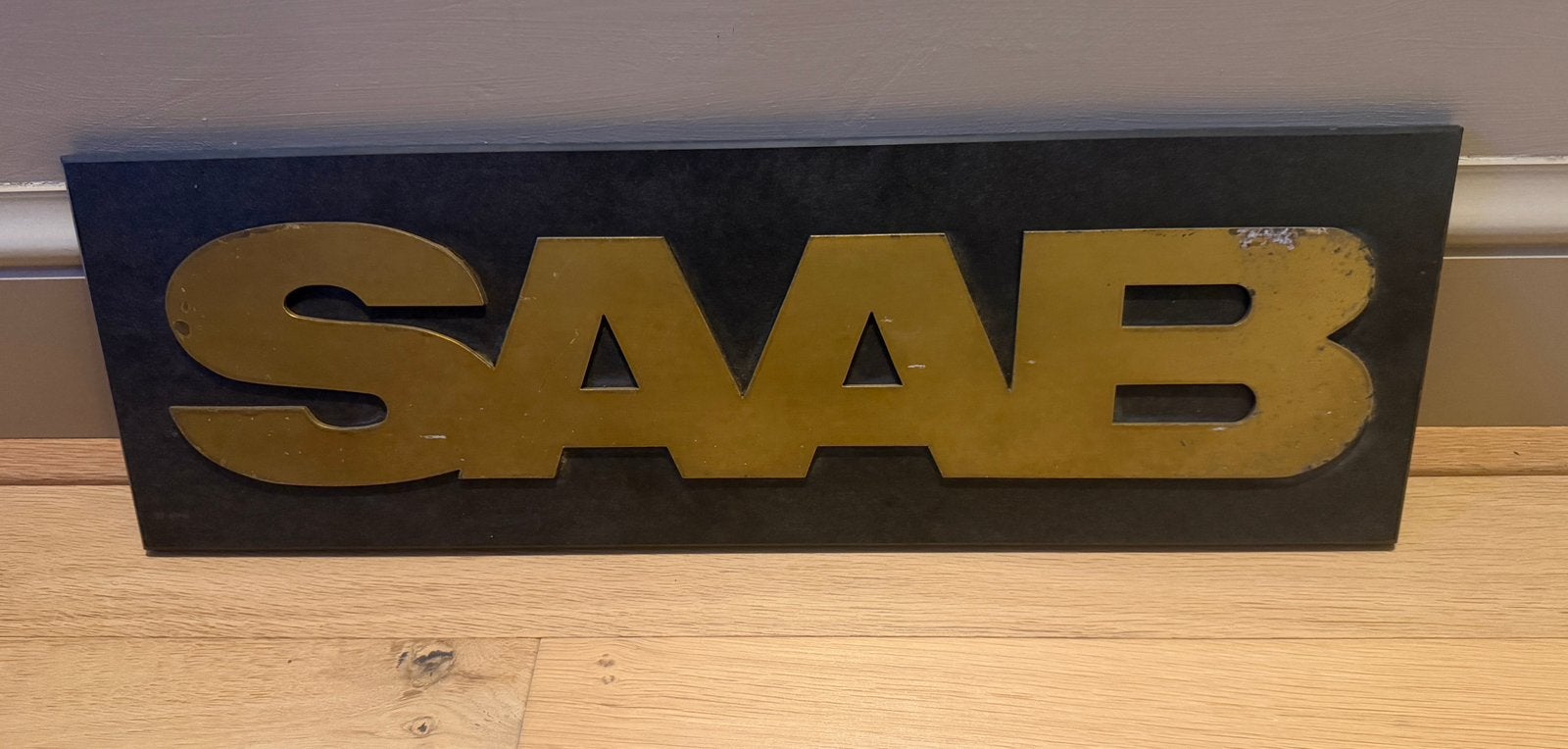 Showroombord Saab, Ophalen of Verzenden, Gebruikt, Reclamebord
