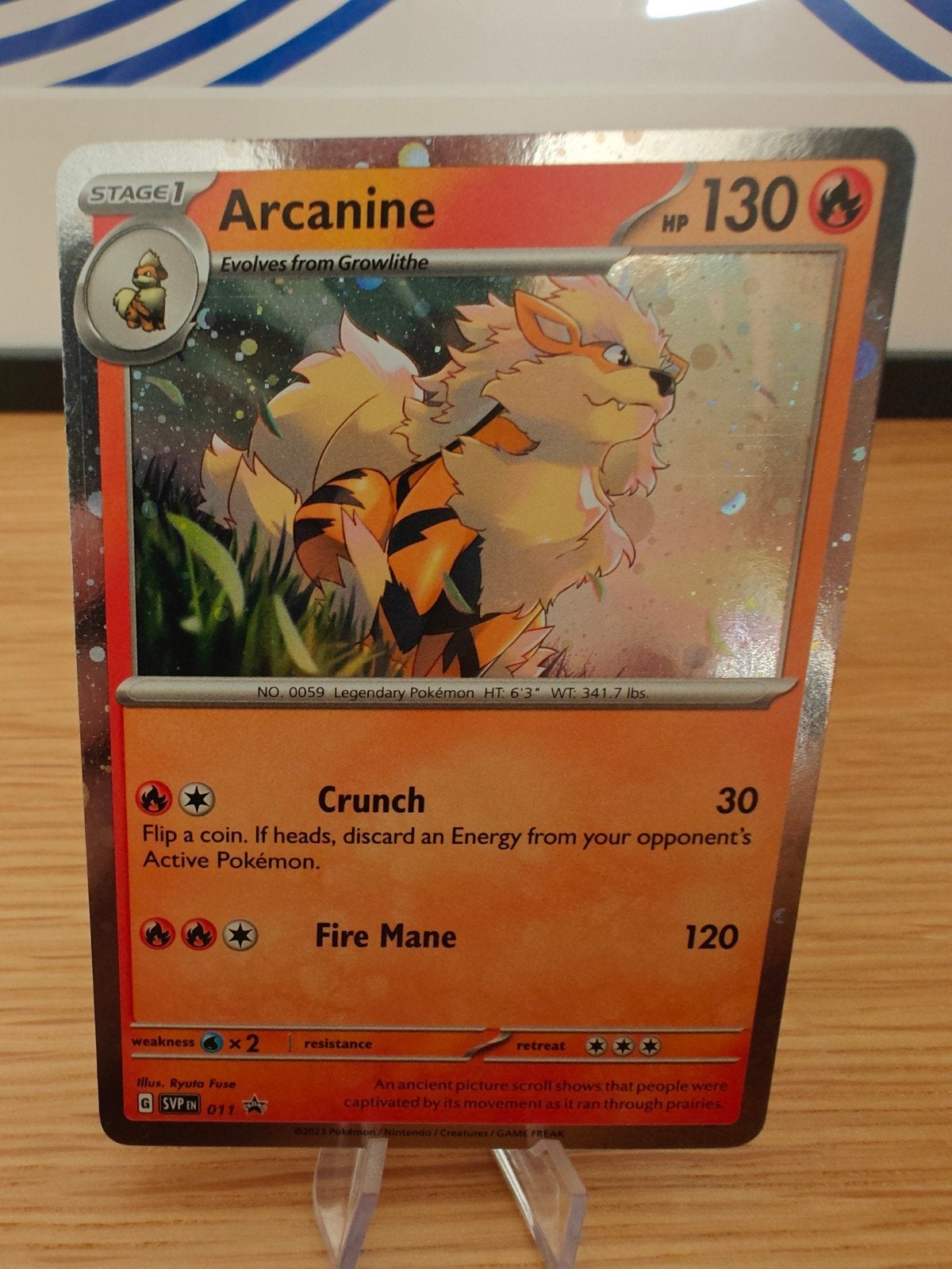 Arcanine (SV P11) - Pokémon Kaart - cosmo holo, Ophalen of Verzenden, Zo goed als nieuw, Losse kaart