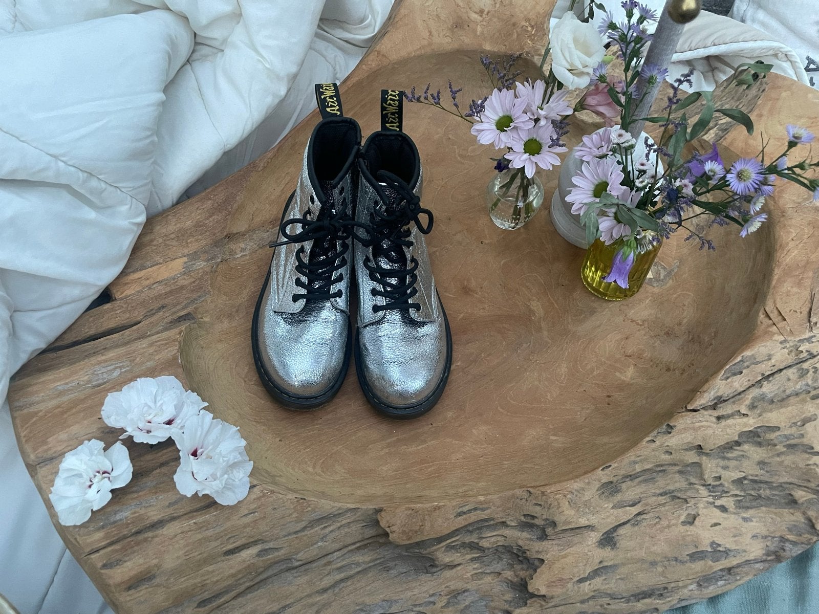 Dr. Martens Zilveren Laarzen Maat 34, Kinderen en Baby's, Kinderkleding | Schoenen en Sokken, Meisje, Ophalen of Verzenden, Laarzen
