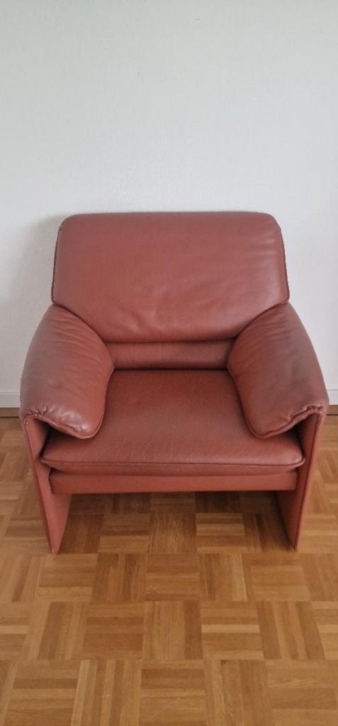 Leolux leren Bora Bora fauteuil, Ophalen, Gebruikt, Vierkant, Leer