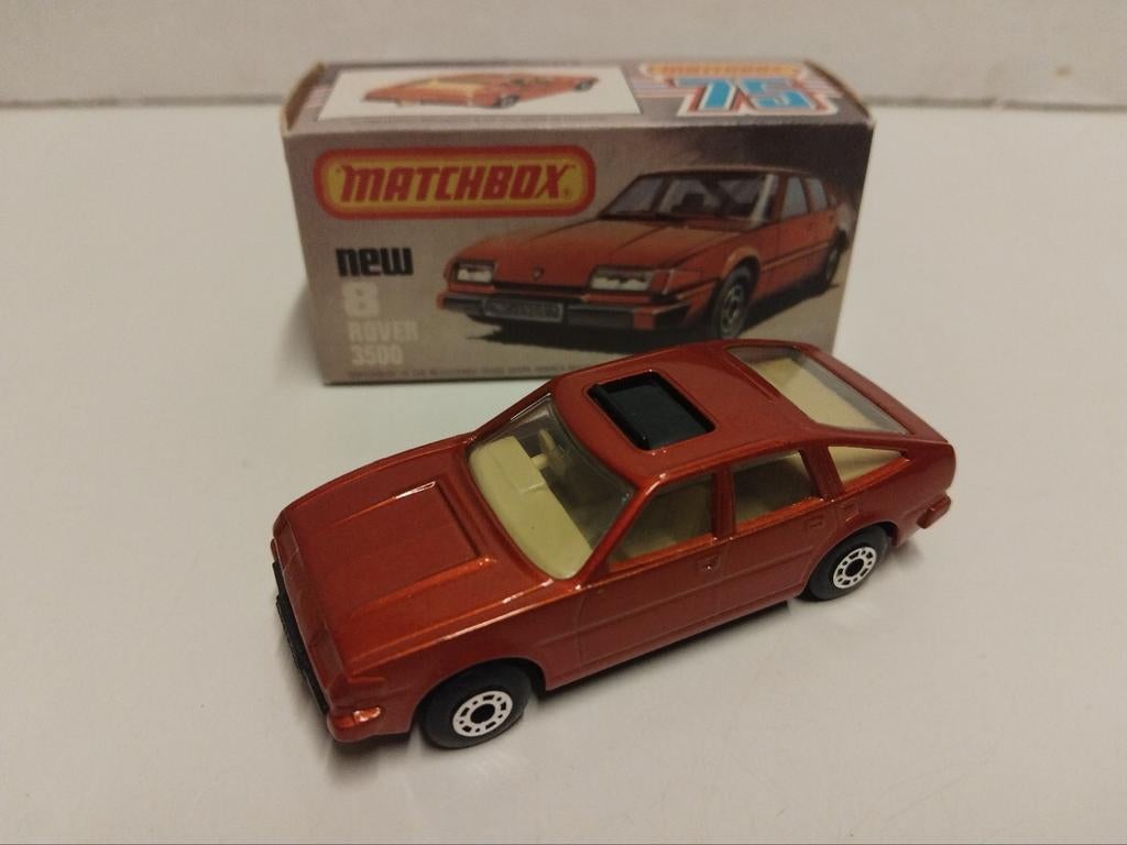 Matchbox #6 Rover 3500 open dak brons 3INCH, Ophalen of Verzenden, Zo goed als nieuw, Auto, Matchbox
