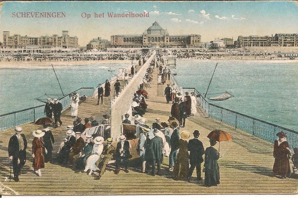 Oude Ansichtkaart Scheveningen Op het Wandelhoofd, Ophalen of Verzenden, Voor 1920, Gelopen, Zuid-Holland