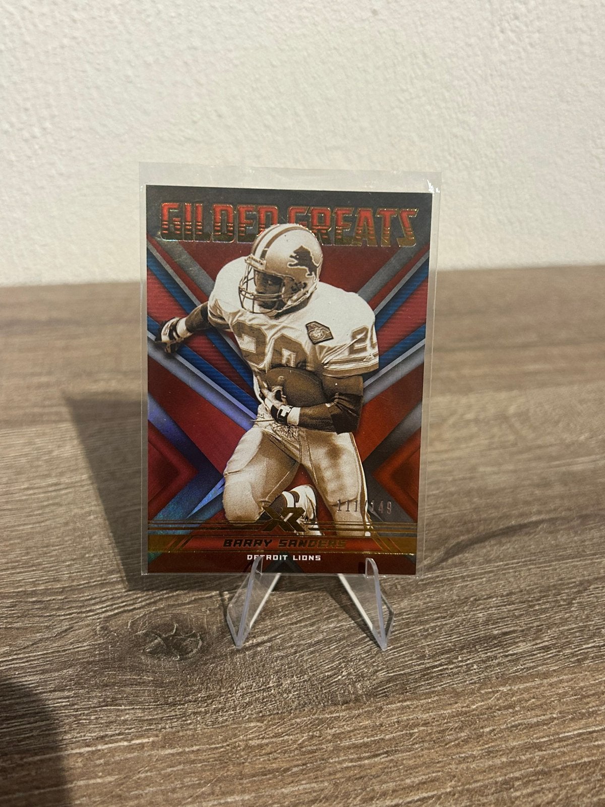 Barry Sanders 2020 Panini Xr Football Gilded Greats /149 Red, Ophalen of Verzenden, Zo goed als nieuw