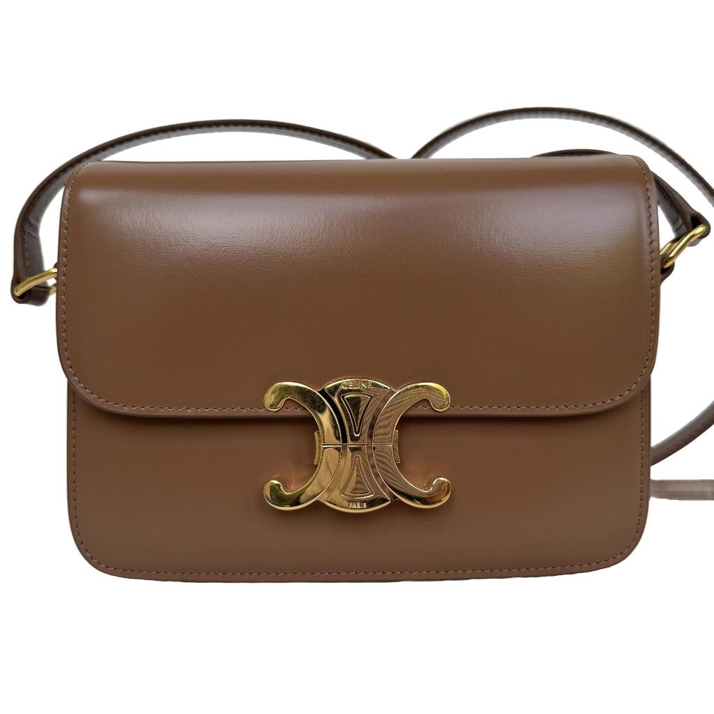 Celine triomphe tas teen bronze brons crossbody handtas, Verzenden, Nieuw, Bruin, Handtas