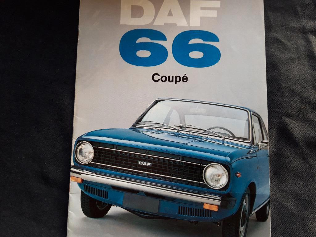 Folder Daf 66 Coupé modeljaar 1974 Engels, Daf variomatic, Ophalen of Verzenden, Zo goed als nieuw, Overige merken