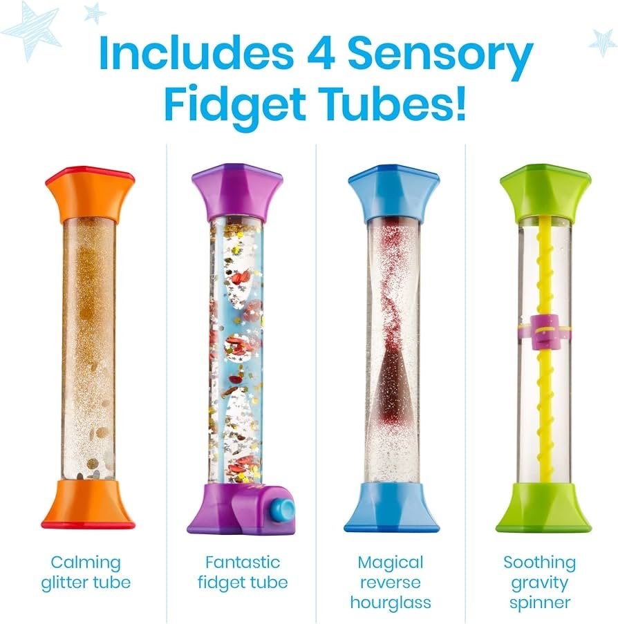 Hand2mind Sensorische Fidget Tubes - 4 Stuks, Ophalen of Verzenden, Zo goed als nieuw, Ontdekken