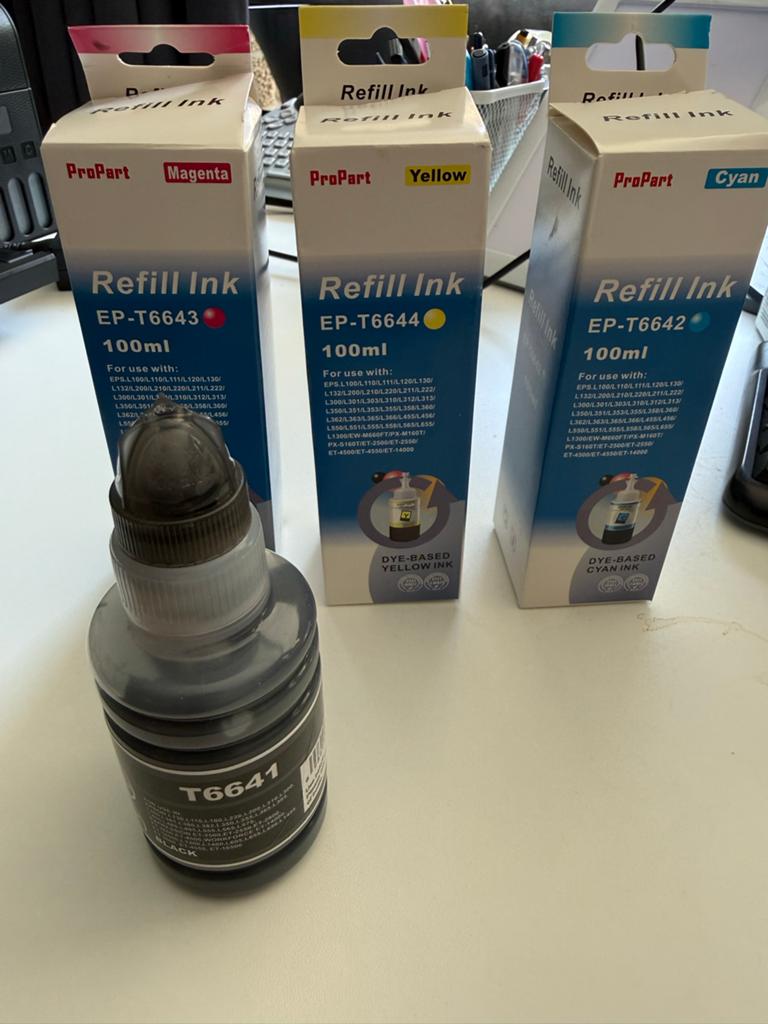 ProPart Refill Inkt voor Epson Printers - CMYK Set, Ophalen of Verzenden, Nieuw, Cartridge
