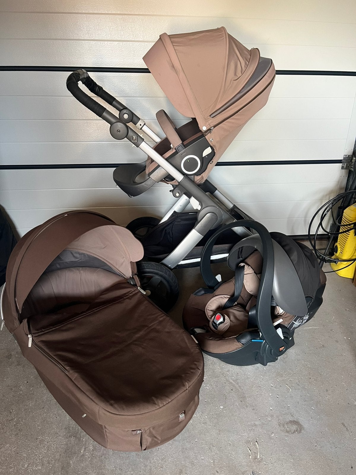 Stokke complete kinderwagenset + Maxi-Cosi, Kinderen en Baby's, Kinderwagens en Combinaties, Gebruikt, Verstelbare duwstang, Combiwagen