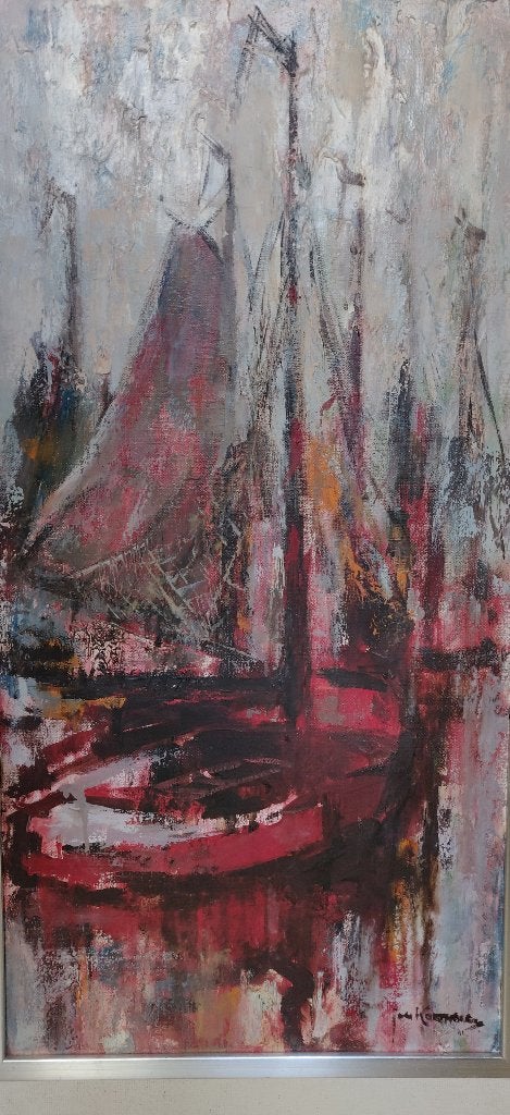 Jan Korthals, olieverf schilderij, Antiek en Kunst, Ophalen, Maritiem / water, Doek, Origineel werk