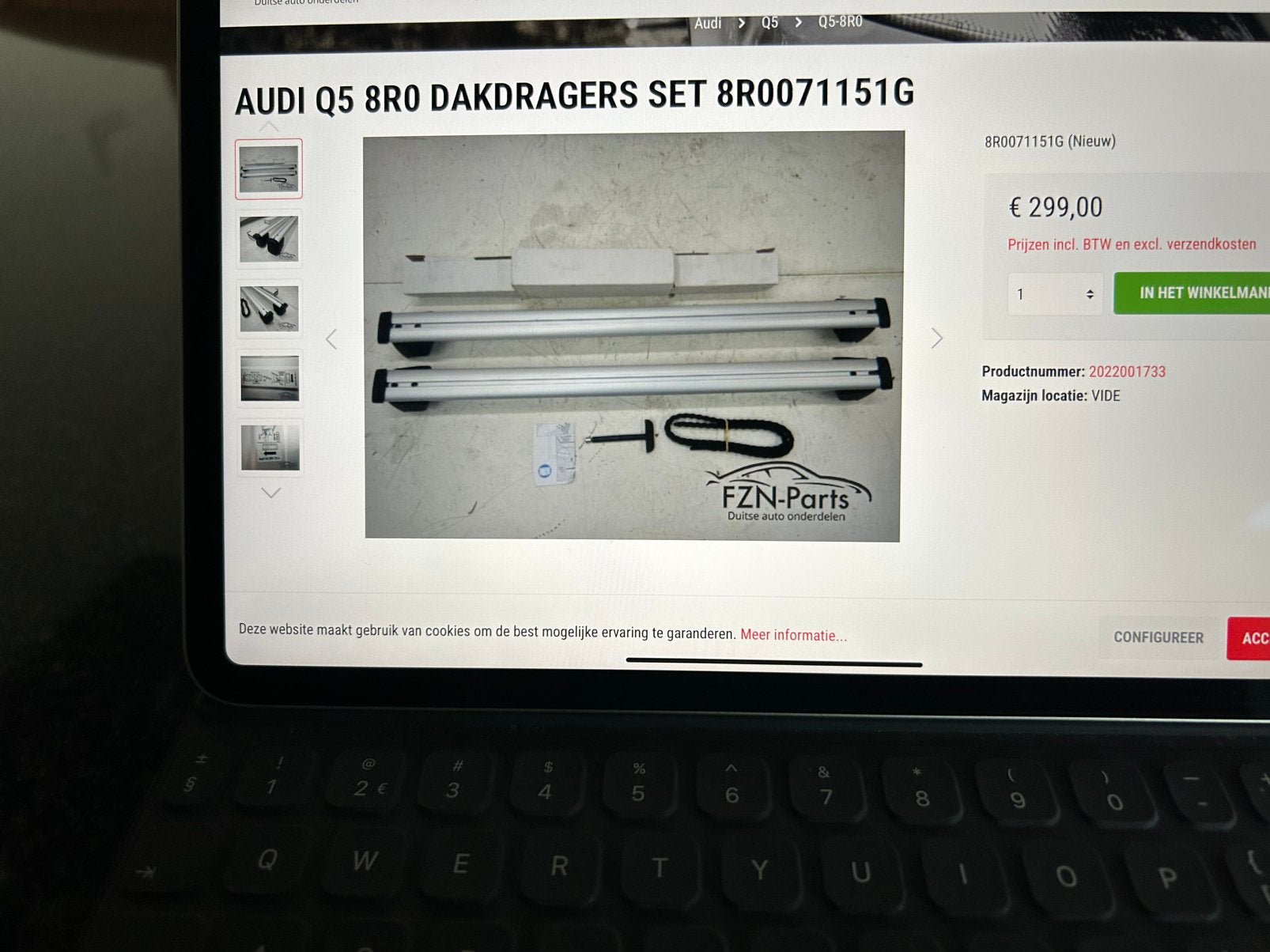 Dak drager audi S Q 5, Ophalen