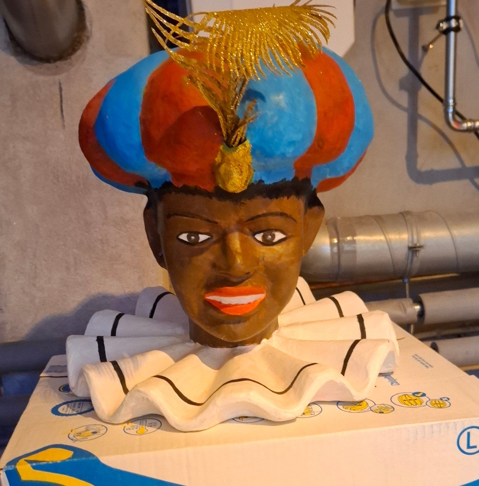Vintage Zwarte Piet hoofd - Winkel etalage decoratie, Diversen, Ophalen of Verzenden, Gebruikt