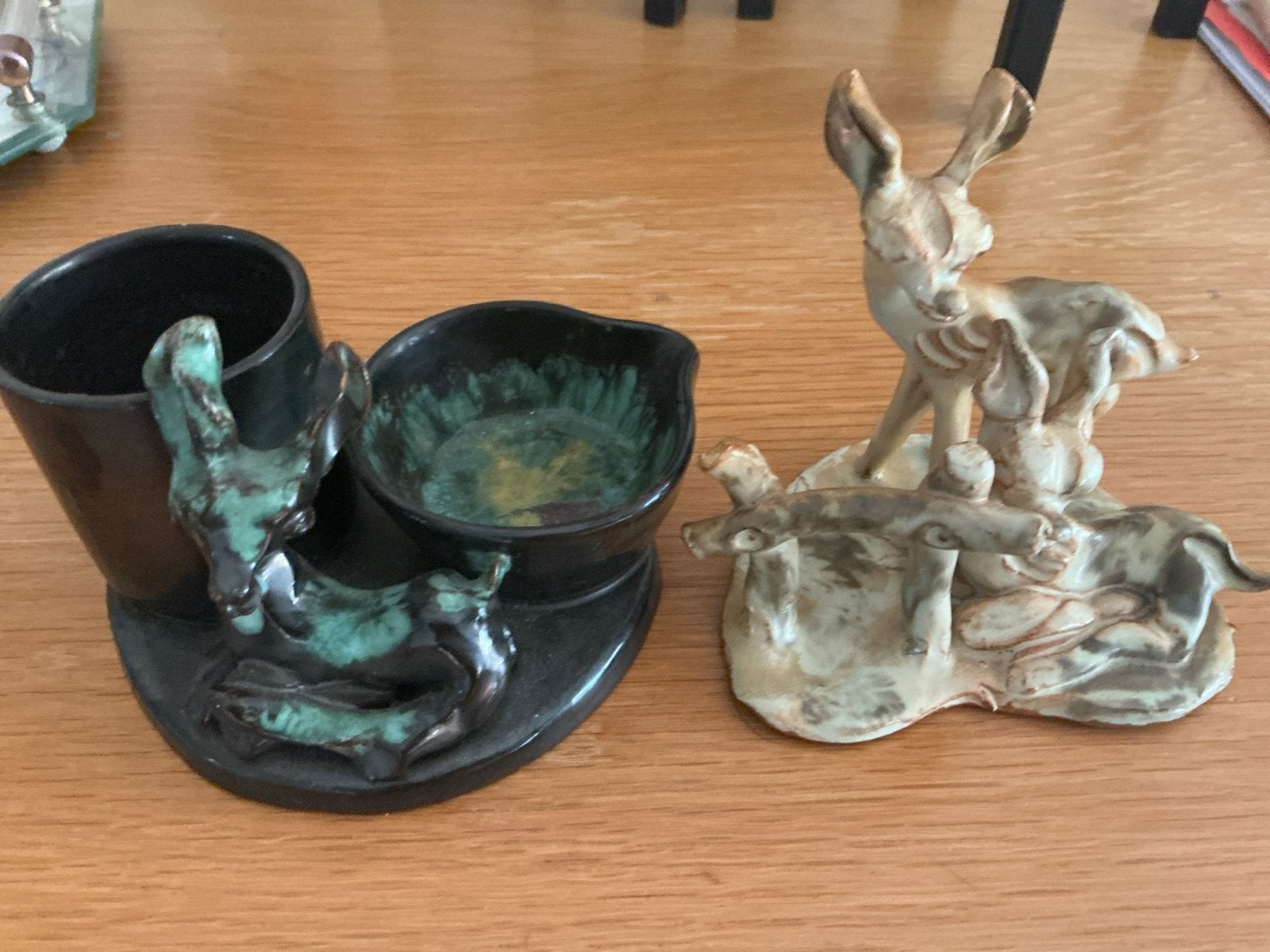 Vintage Vallauris Keramiek Hertenbeeldjes - Set van 2, Ophalen of Verzenden