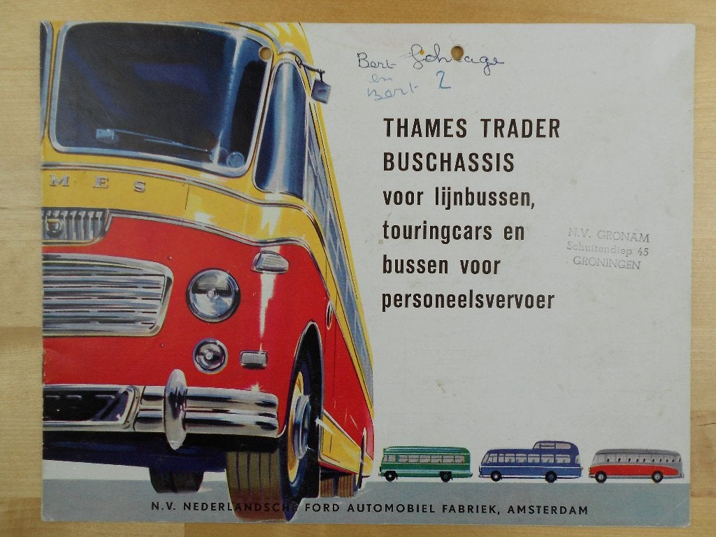Ford Thames Trader Bus Brochure 1960, Gelezen, Ford, Ophalen of Verzenden, Ford