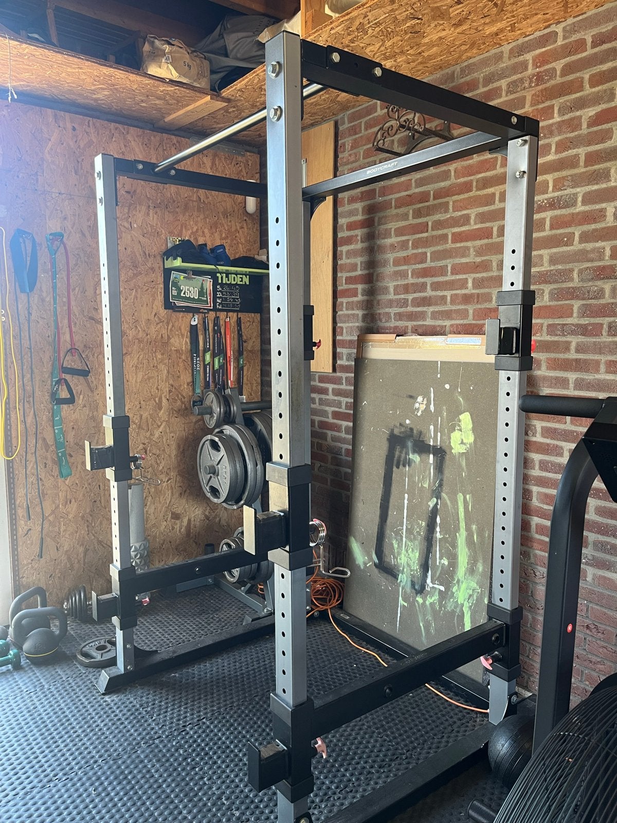 Bodycraft F430 Power Cage met schijven, stang en bank, Ophalen, Gebruikt, Krachtstation, Benen