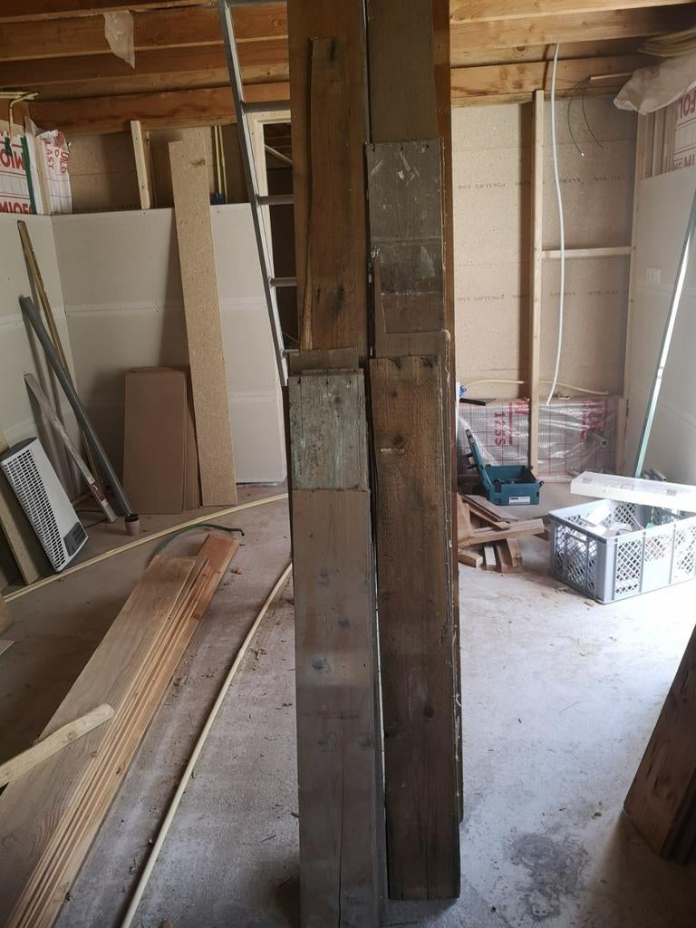 Antieke vurenhouten vloerdelen., Doe-het-zelf en Verbouw, Hout en Planken, Ophalen, Gebruikt, Minder dan 25 mm, Grenen