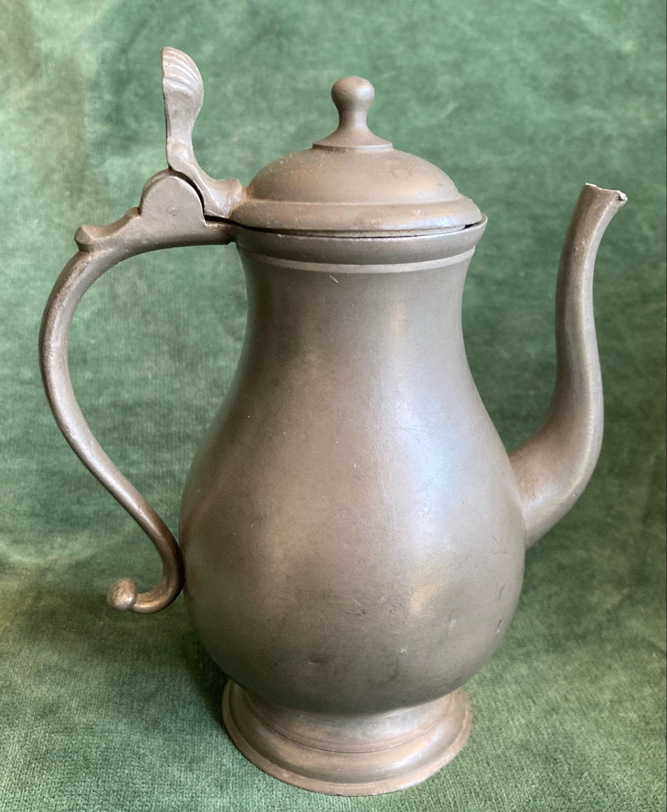 Antiek tinnen theepotje, 125 jaar oud, gemerkt H. Tollenaar, Ophalen of Verzenden