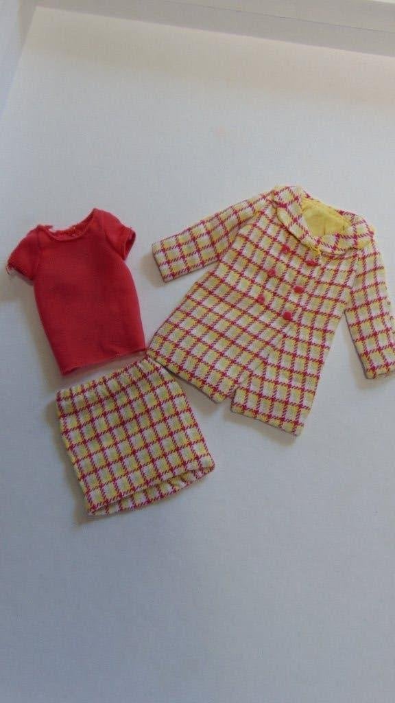 Mooi geruite Vintage Skipper Glad Plaid #1946, Verzamelen, Poppen, Verzenden, Gebruikt, Kleertjes