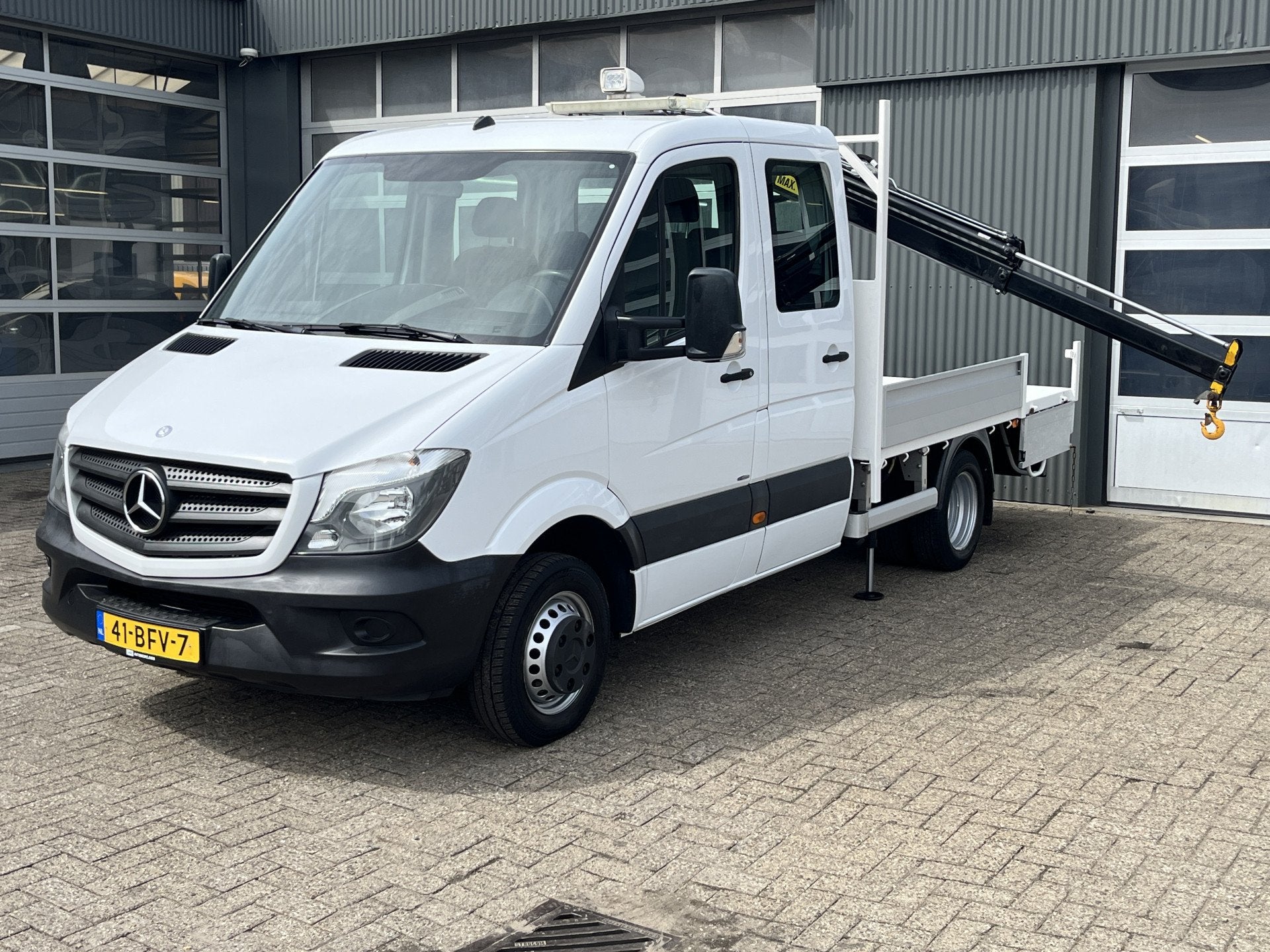 Mercedes-Benz Sprinter 513 CDI 130pk DC Laadkraan Hiab 017T, Automaat, Stof, 4 cilinders, Wit