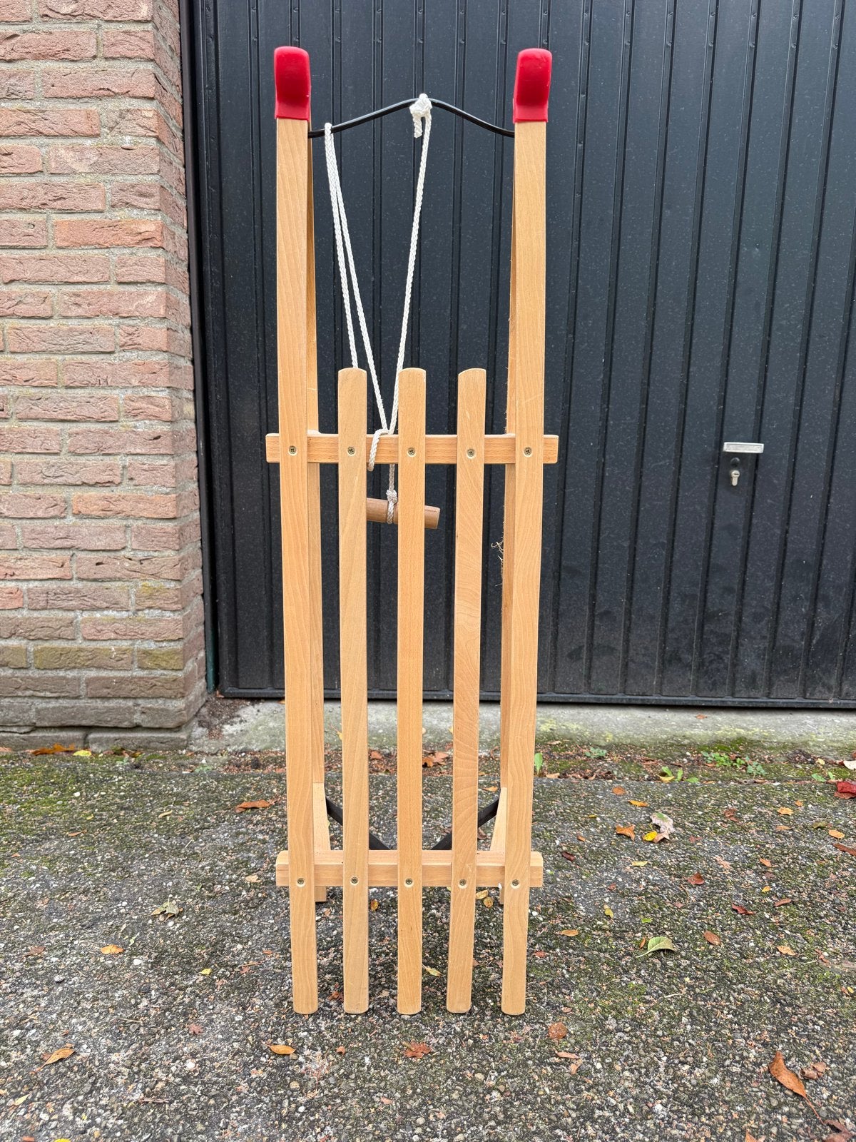 Houten Rodel Slee met Touw en Rem, Ophalen of Verzenden, Rem, Zo goed als nieuw, Hout