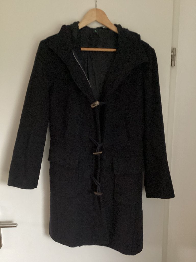 Houtje-touwtje winterjas stile Benetton, Maat 38/40 (M), Benetton, Zwart, Ophalen of Verzenden