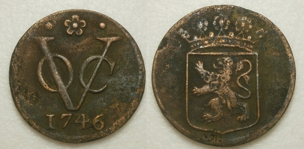 PD11345 Holland VOC Duit 1746, Ophalen of Verzenden, Vóór koninkrijk, 1 cent, Losse munt