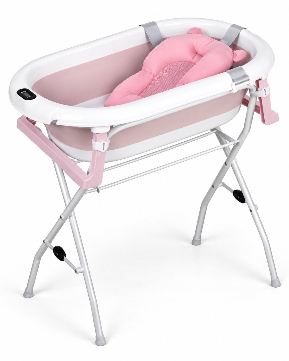 Moovkee opvouwbaar babybad met standaard – roze, Ophalen, Zo goed als nieuw, Badje, Standaard