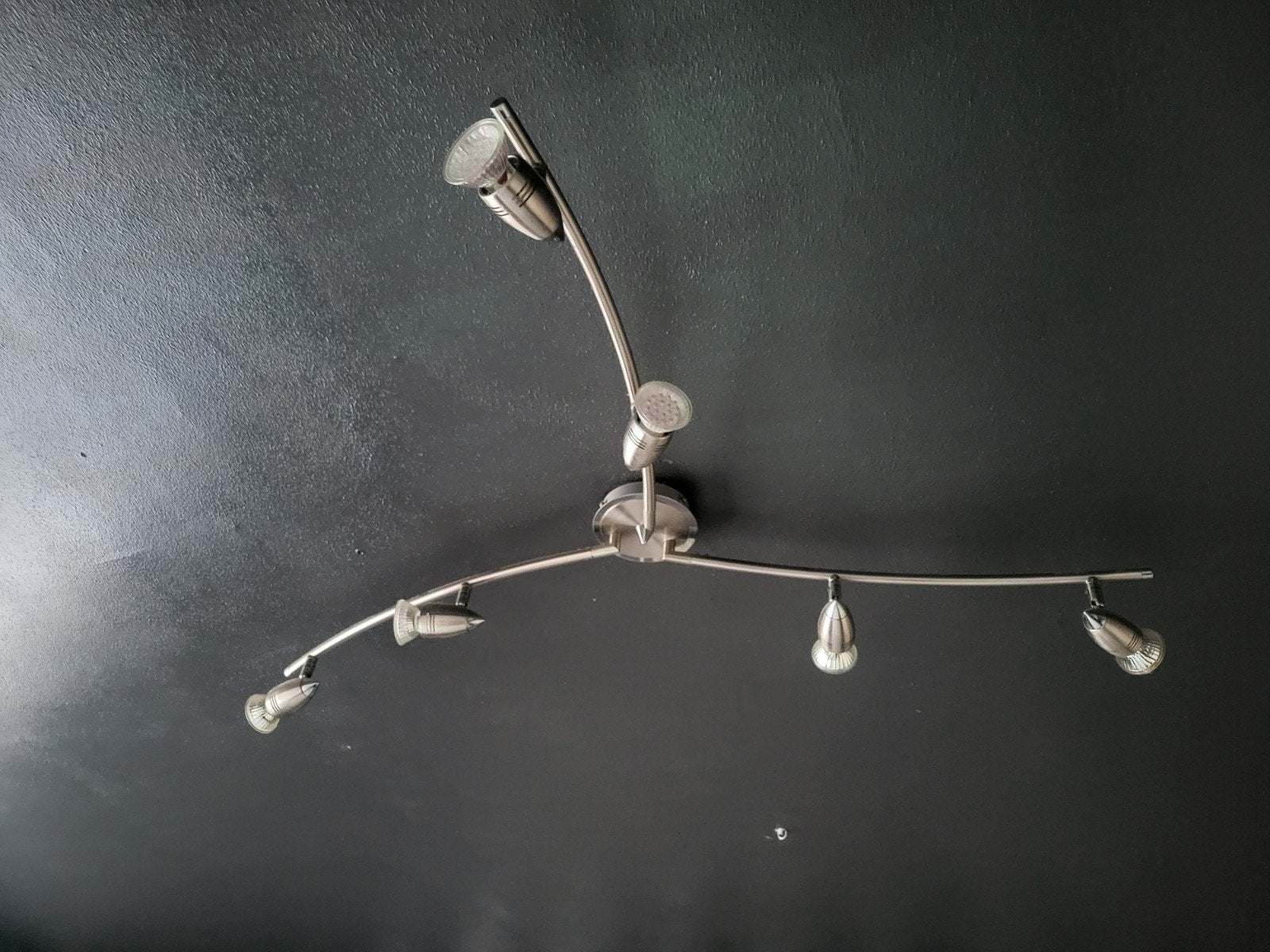 Moderne plafondlamp met 6 verstelbare spots, Ophalen, Gebruikt, Metaal
