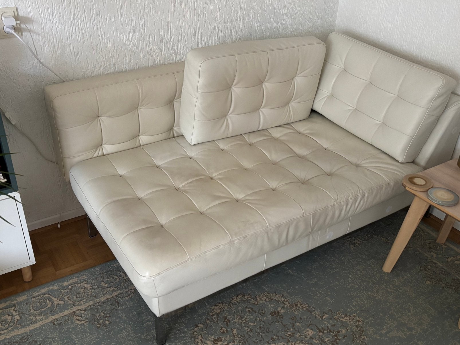 Witleren Landskrona 2zits en chaise longue GRATIS AFHALEN, Ophalen, Gebruikt, Minder dan 150 cm