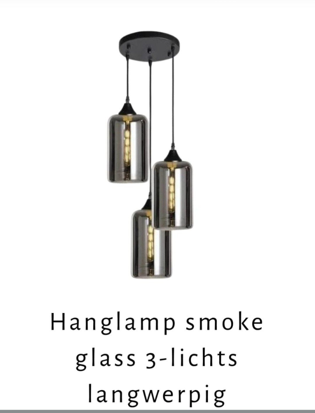 Mooie smokey hanglampen, 2 nieuw in doos, Huis en Inrichting, Lampen | Hanglampen, Ophalen of Verzenden, Zo goed als nieuw, Glas