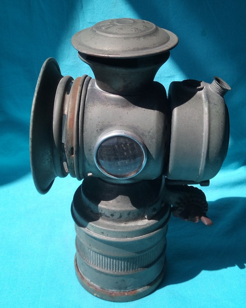 ANTIEKE MARS CARBIDLAMP VAN ROND 1900, Antiek en Kunst, Antiek | Lampen, Verzenden
