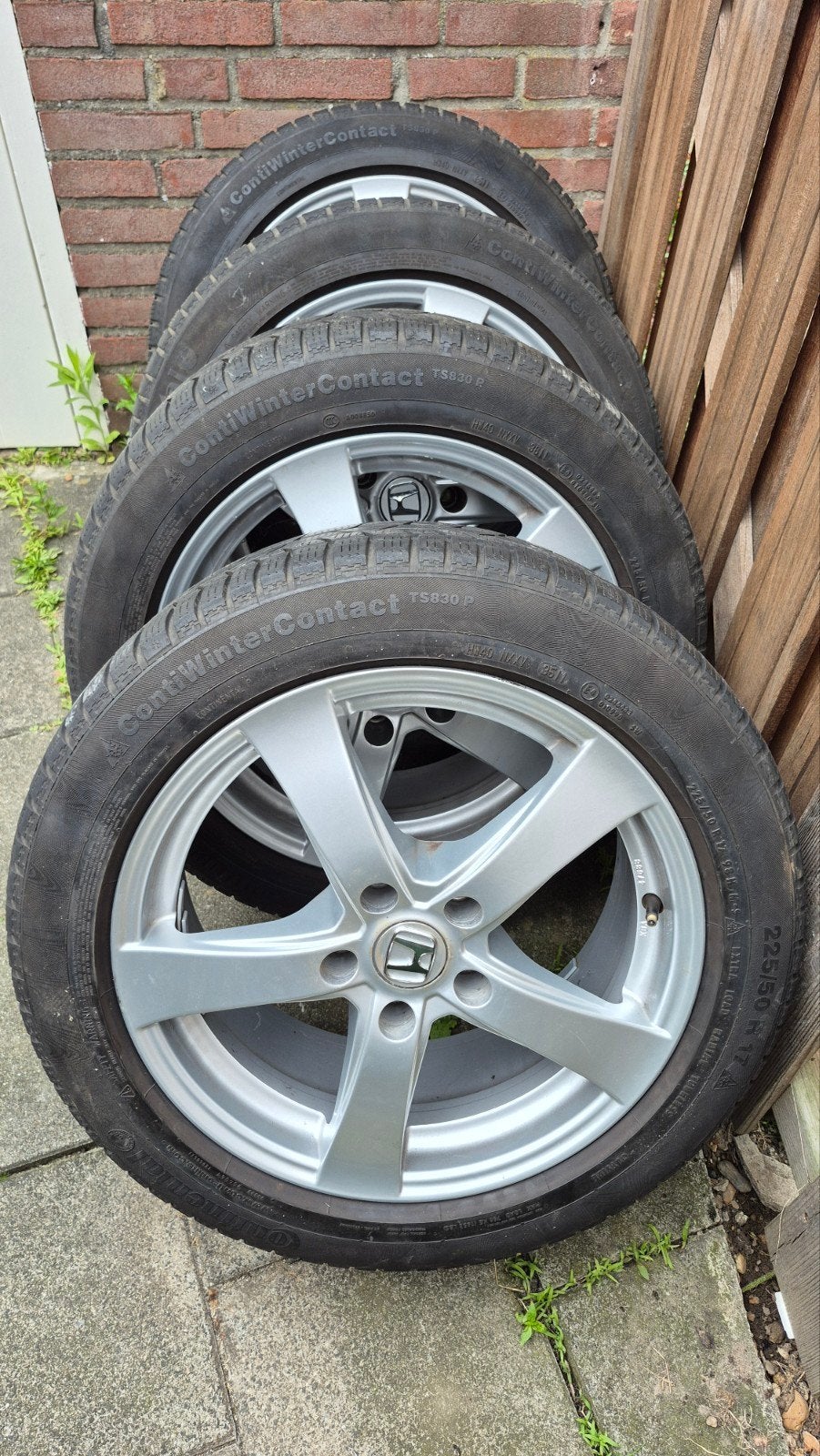 Dezent 17 inch velgen met Continental winterbanden 5/114,3, Auto-onderdelen, Banden en Velgen, Ophalen, Gebruikt, Banden en Velgen