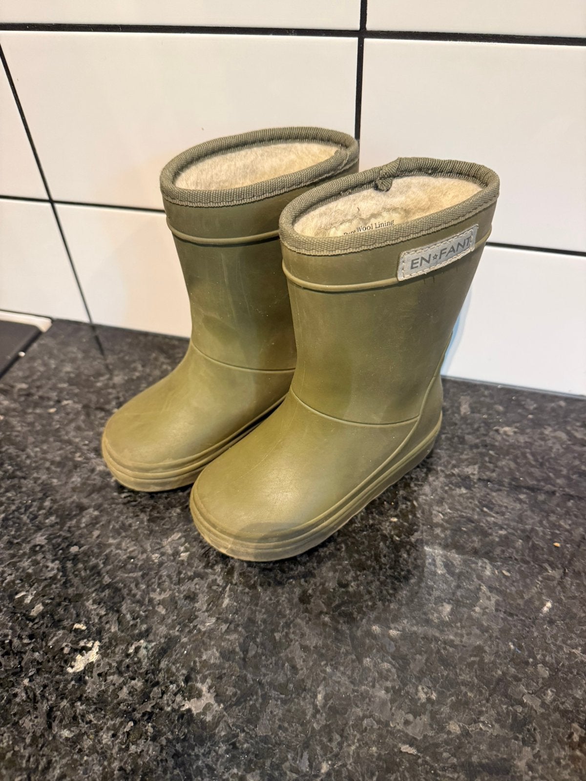 En Fant Enfant laarzen olijfgroen gevoerd maat 22, Ophalen of Verzenden, Gebruikt, Laarzen