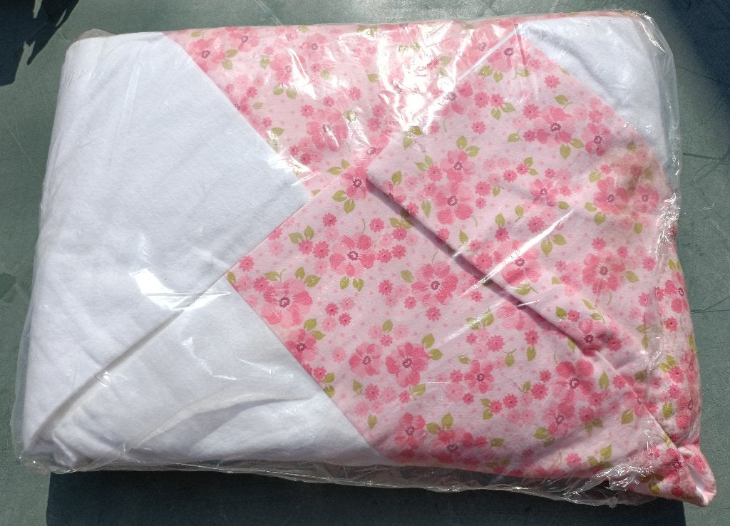 Vintage roze flanel beddengoed NIEUW IN VERPAKKING!!! (BG18), Eenpersoons, Overige typen, Nieuw, Ophalen of Verzenden
