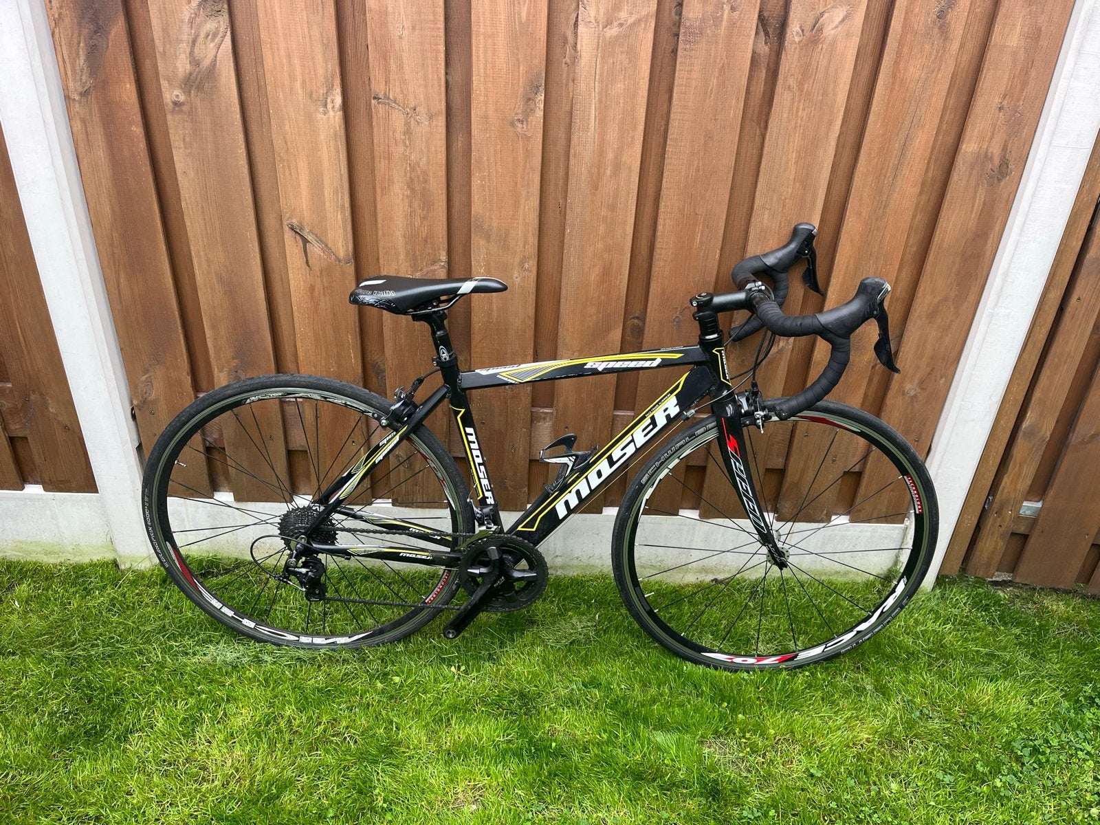Moser Speed Racefiets - Zwart/Geel - Shimano 105, 28 inch, Gebruikt, Velgrem, Aluminium