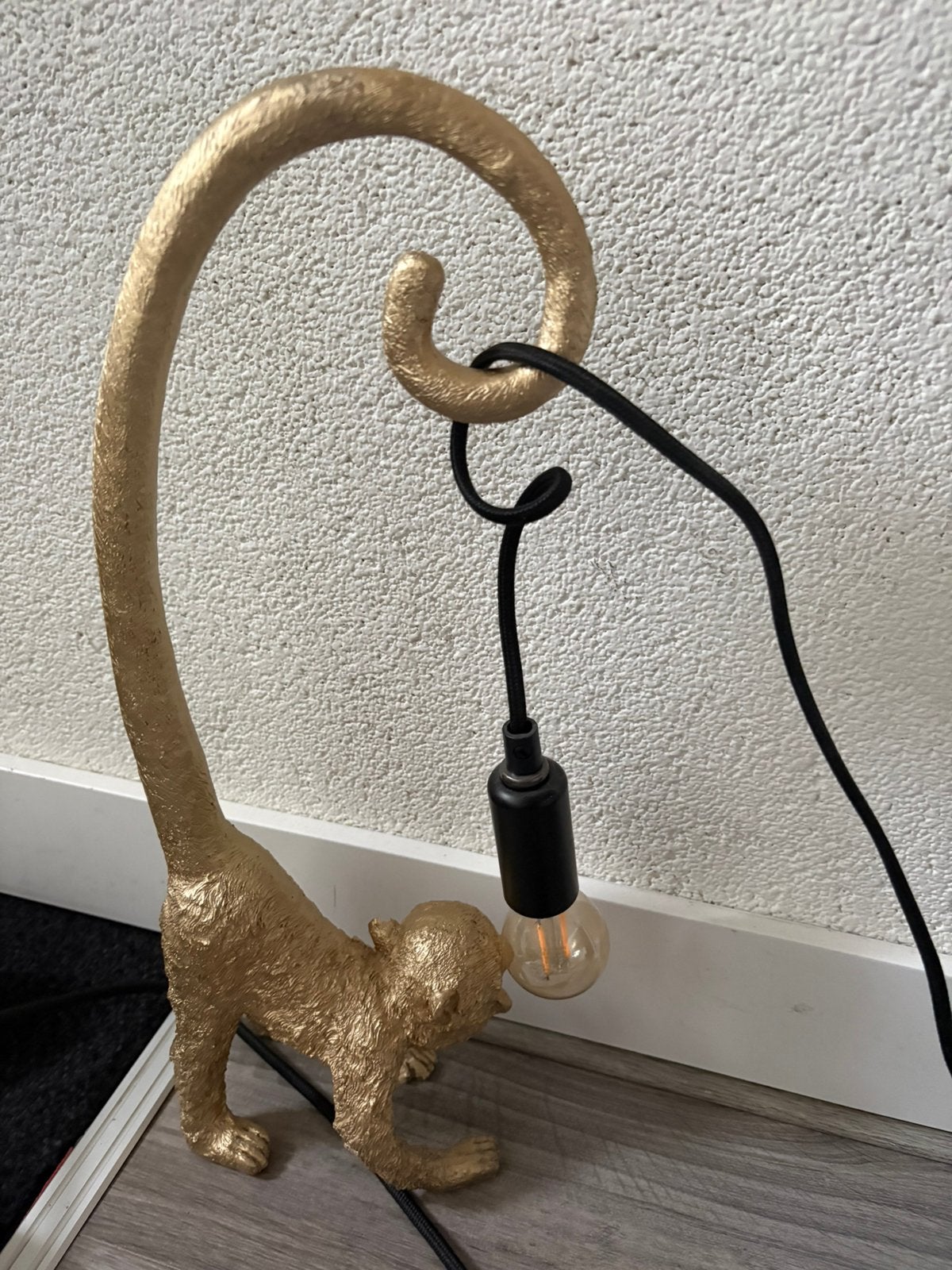 Gouden apen lamp., Ophalen of Verzenden, Zo goed als nieuw, Goud.