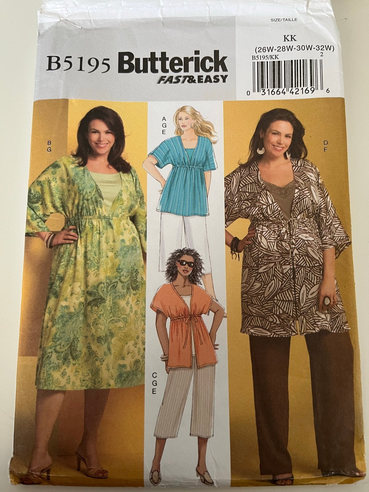 Butterick B5195 Naaipatroon - Tuniek, Jurk & Broek, Hobby en Vrije tijd, Overige merken, Vrouw, Ophalen of Verzenden, Overige typen