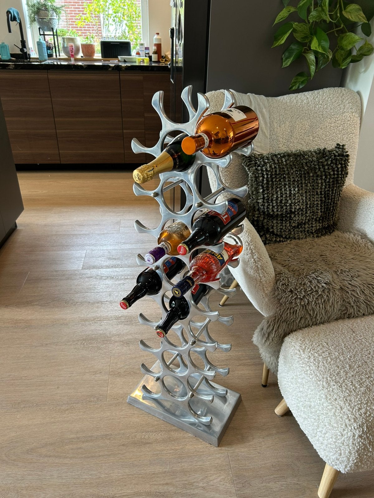 Fantastisch mooi zwaar wijnrek, Ophalen, Zo goed als nieuw, Metaal, 25 flessen of meer