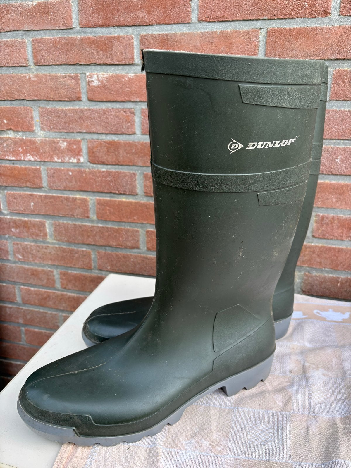 Dunlop Regenlaarzen Maat 48/49 - Groen, Kleding | Heren, Ophalen of Verzenden, Gedragen, Overige kleuren, Regenlaarzen