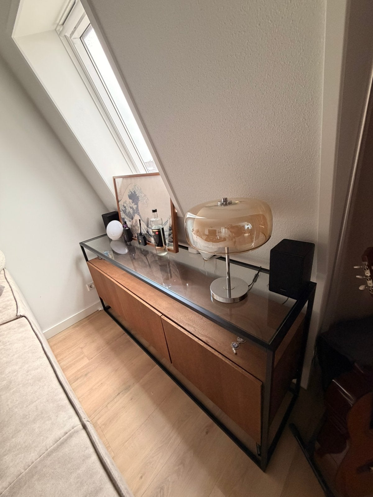 Dressoir met Glas Michel 180CM, Ophalen, Met deur(en), 150 tot 200 cm, Zo goed als nieuw